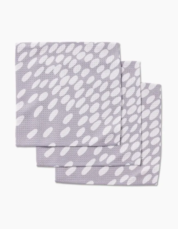 Geometry Dishcloth 3 Pack Spotted Grey