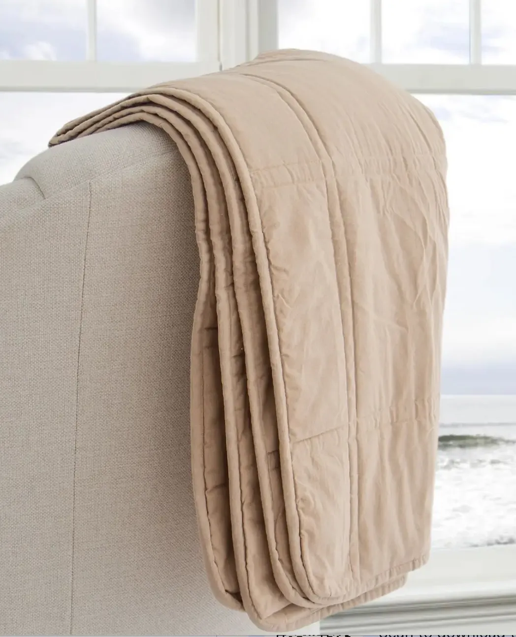 Isadora Beach House Matelasse Cotton Throw In Greige 50&quot;x60&quot;