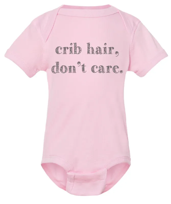 Crib Hair Dont Care Pink Baby Onesie 12 Months