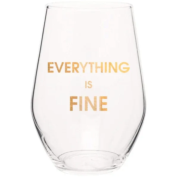 Stemless Wine Glass Everything Is Fine