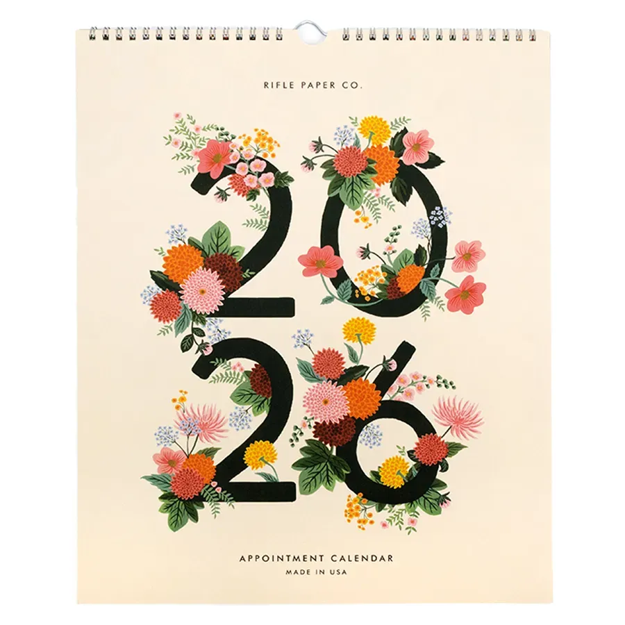 Rifle Paper Co. Appointment Calendar 2026 Dahlia 12&quot; x 13&quot;