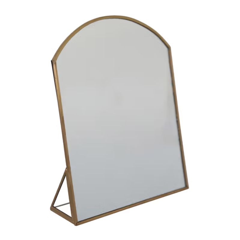 Mirror With Brass Frame 9 3/4&quot;
