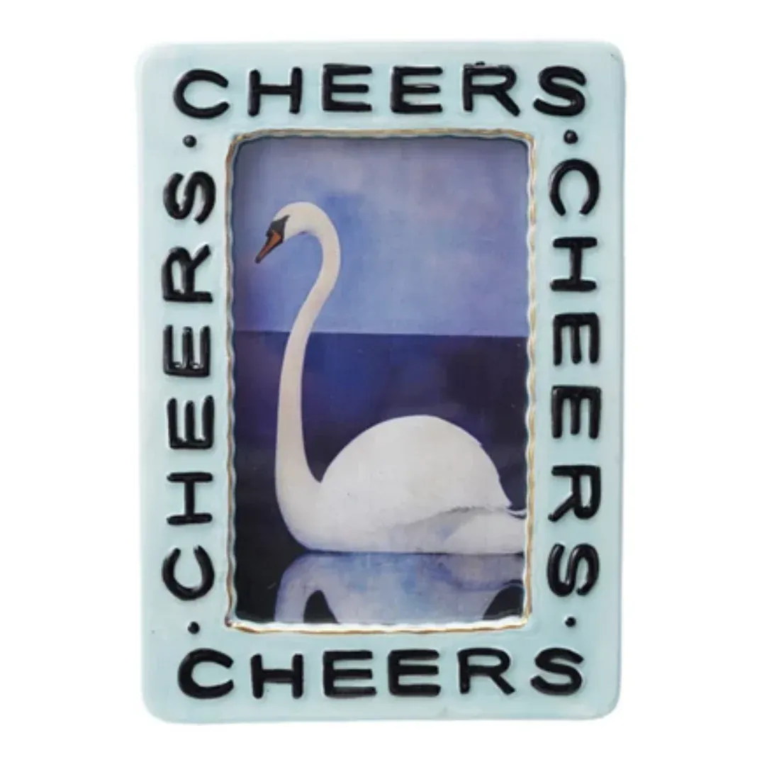 Stoneware Picture Frame Cheers Blue