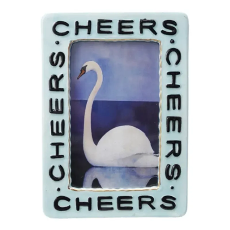 Stoneware Picture Frame Cheers Blue