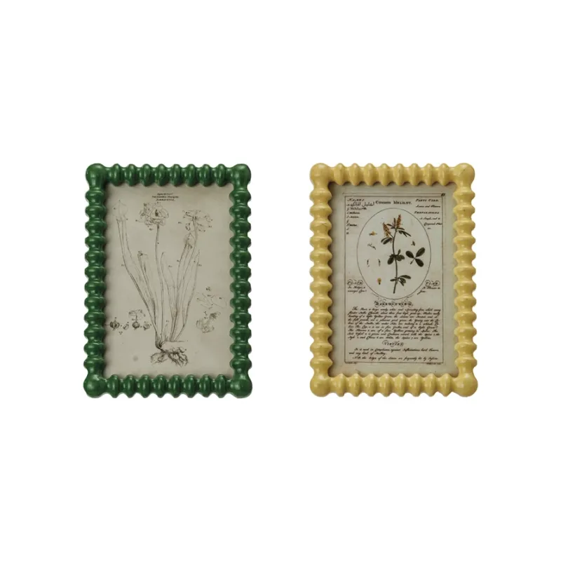 Wood Picture Frame In Yellow 4-3/4&quot; x 6-3/4&quot;