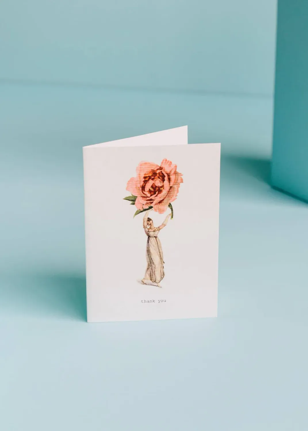 Card Thank You Woman And Rose