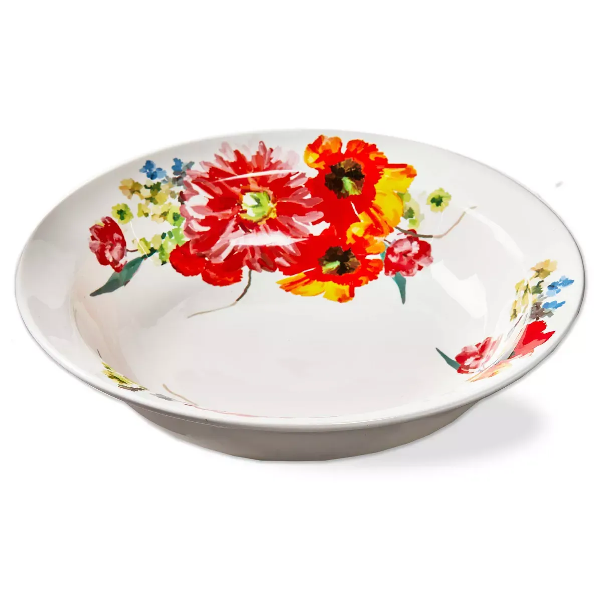 Ceramic Serving Bowl Blooming Flowers