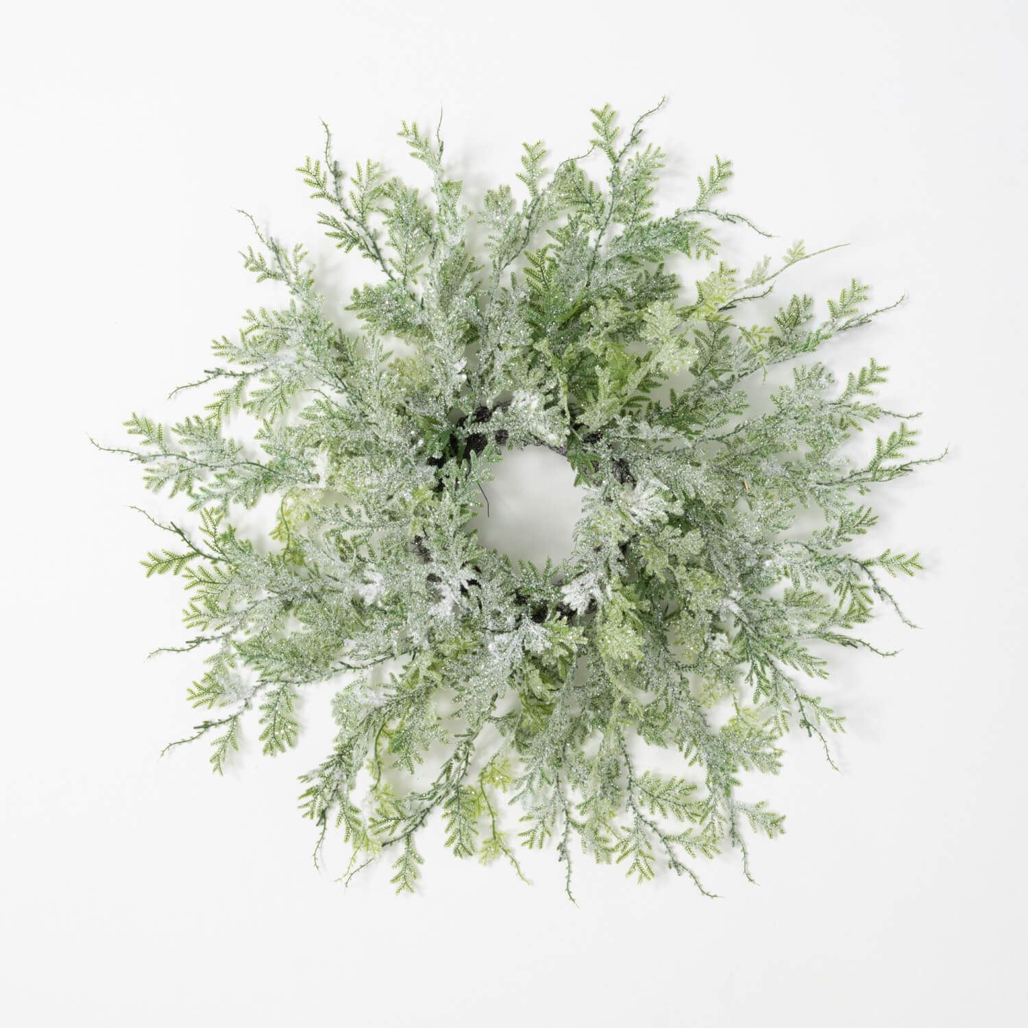 Frosted Fern Wreath/Cone Ring 6.5&quot;