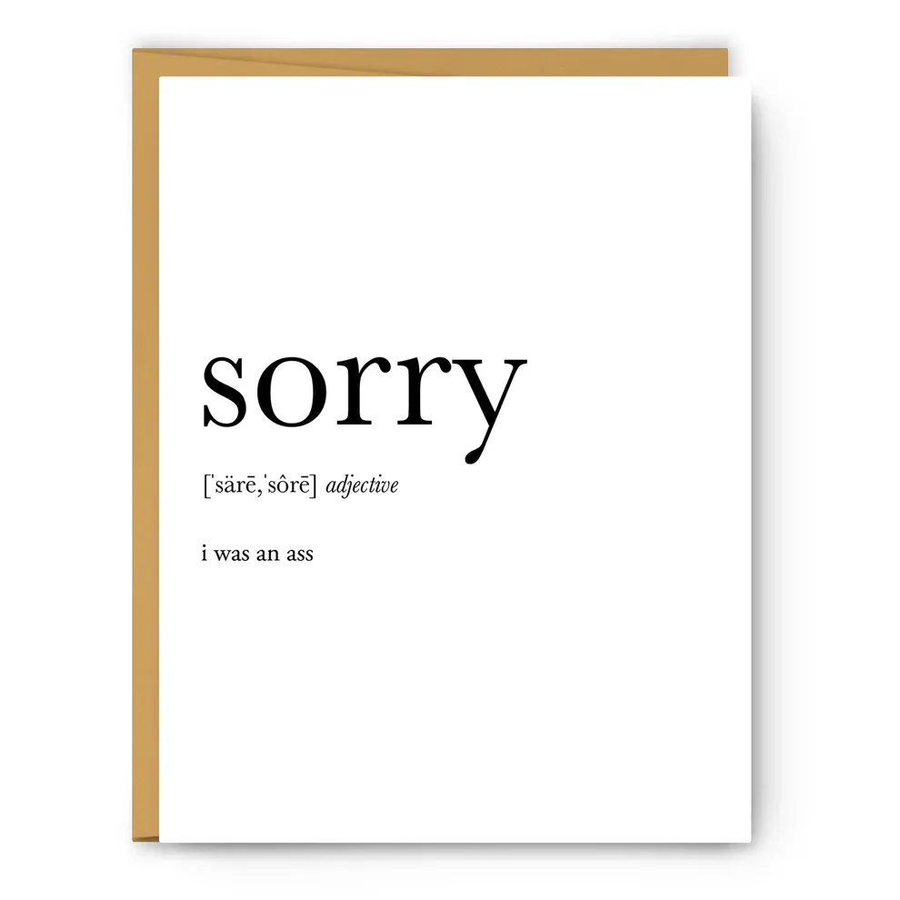 Card Sorry Definition
