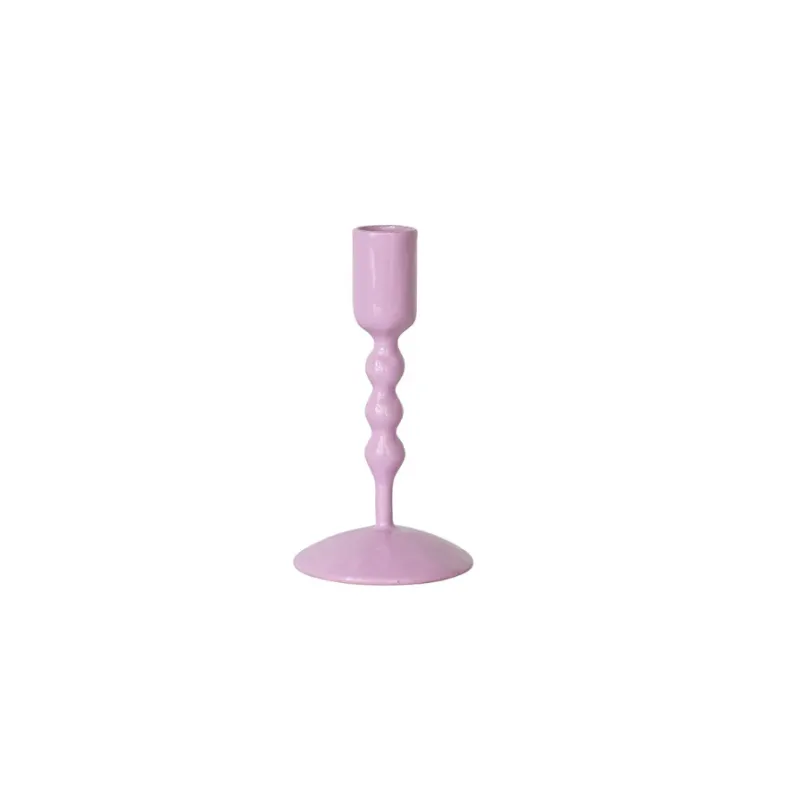 Enameled Metal Taper Holder Medium Lilac