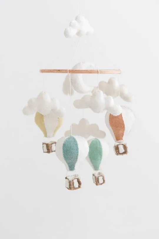 Handmade Wool Felt Hot Air Balloon Mobile