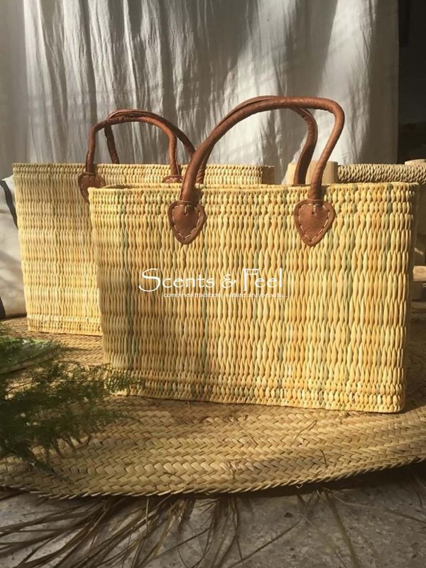 Handwoven Straw French Market Basket