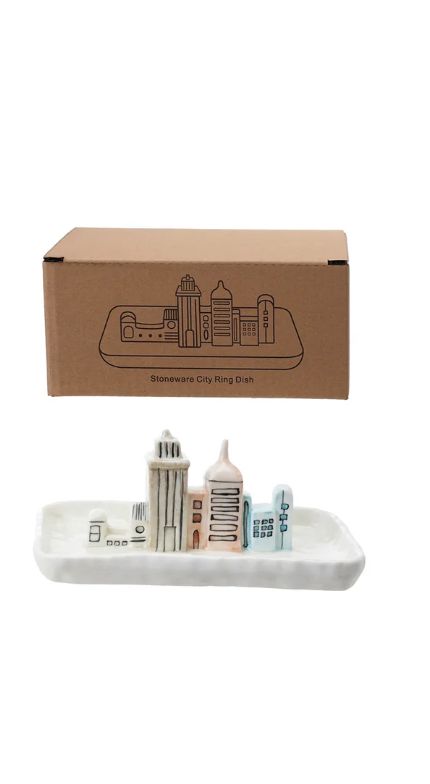 Jewelry Dish With City Skyline Rectangle