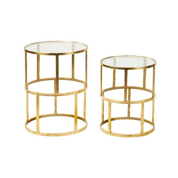 Round Gold Accent Table Large