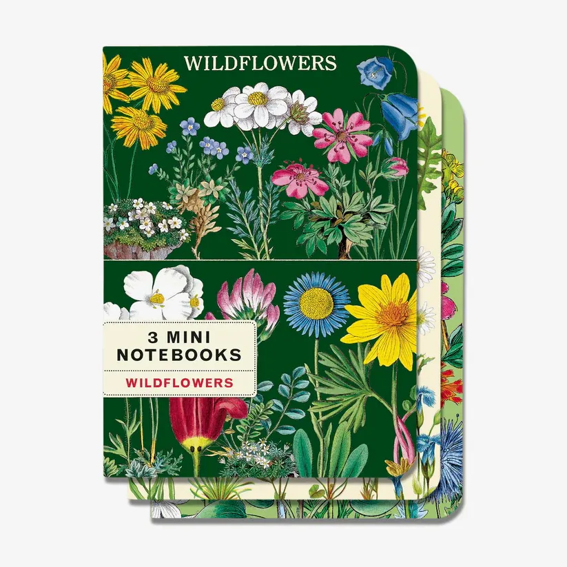 Set Of 3 Mini Notebooks Wildflowers