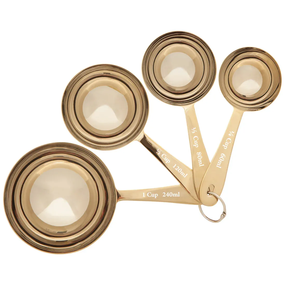 Set Of 4 Gold Measuring Cups