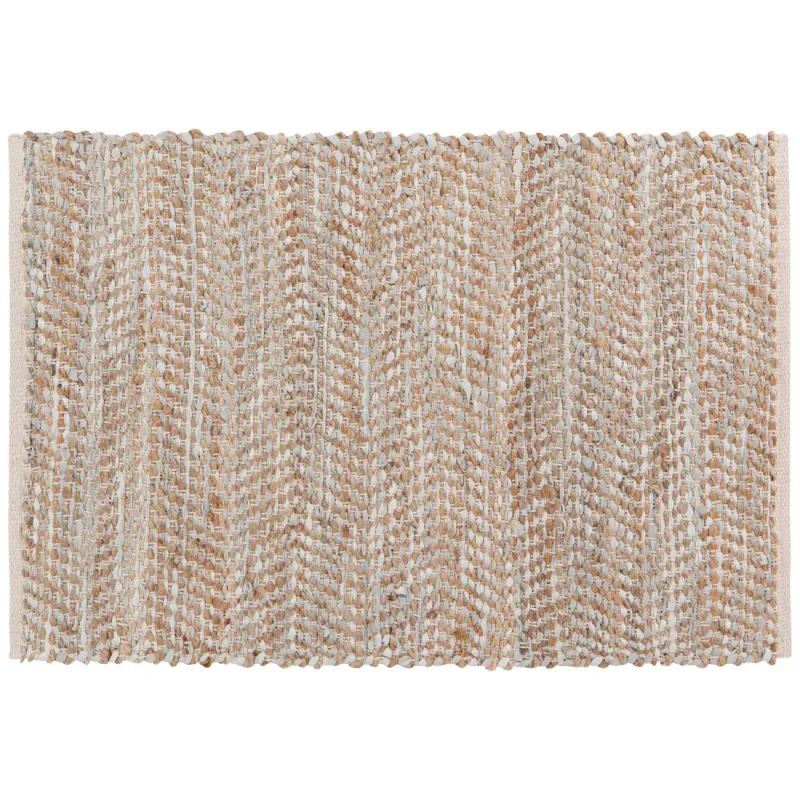 Rug Leather Chindi Miller Gray 2&#39;x3&#39;