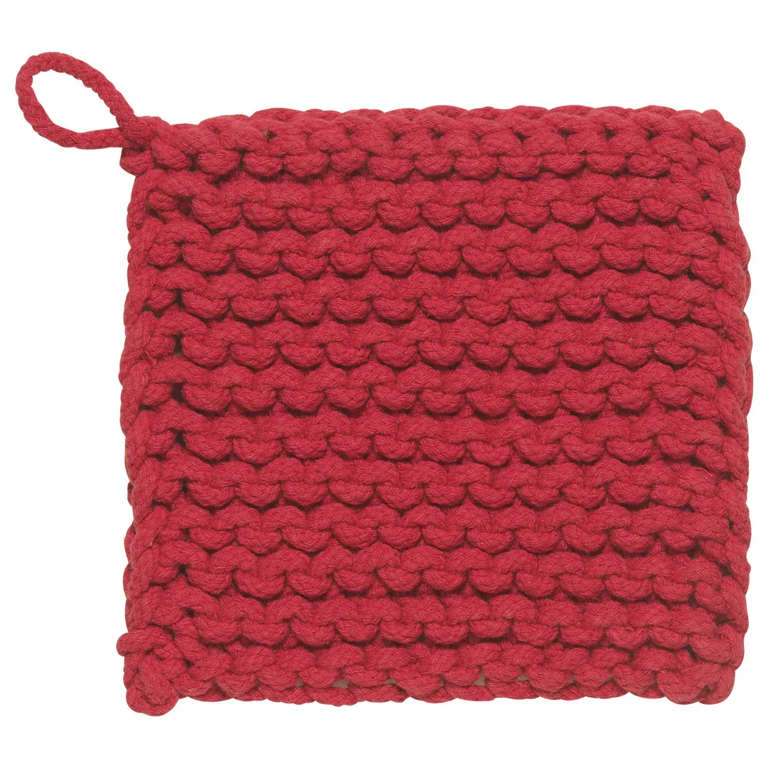 Hand Knit Cotton Potholder Trivet Chili