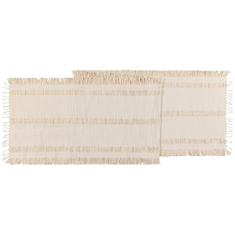 Cotton Table Runner In Ravel Ivory 72&quot;
