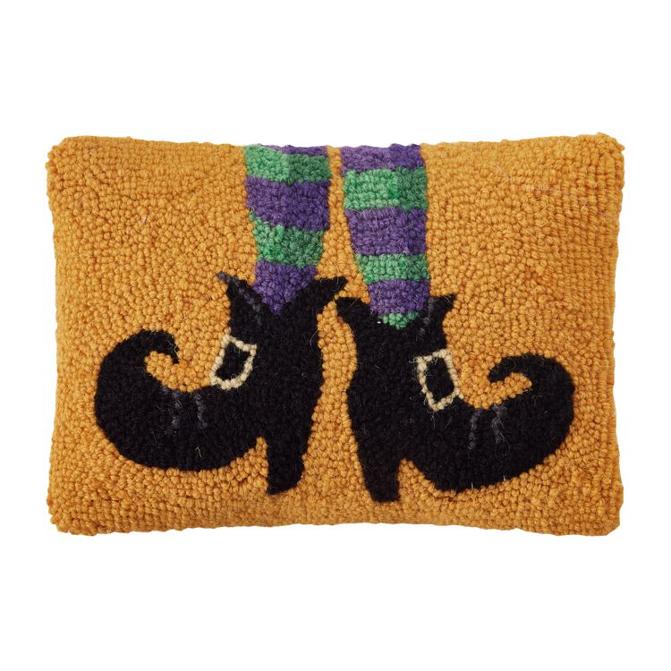 Hook Pillow Witches Shoes 8&quot; x 12&quot;
