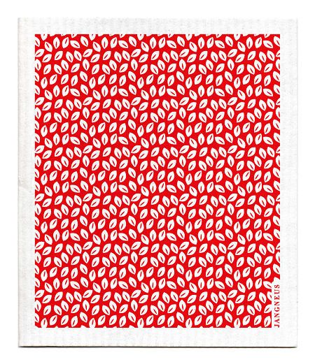 Swedish Cloth Mini Leaves Red