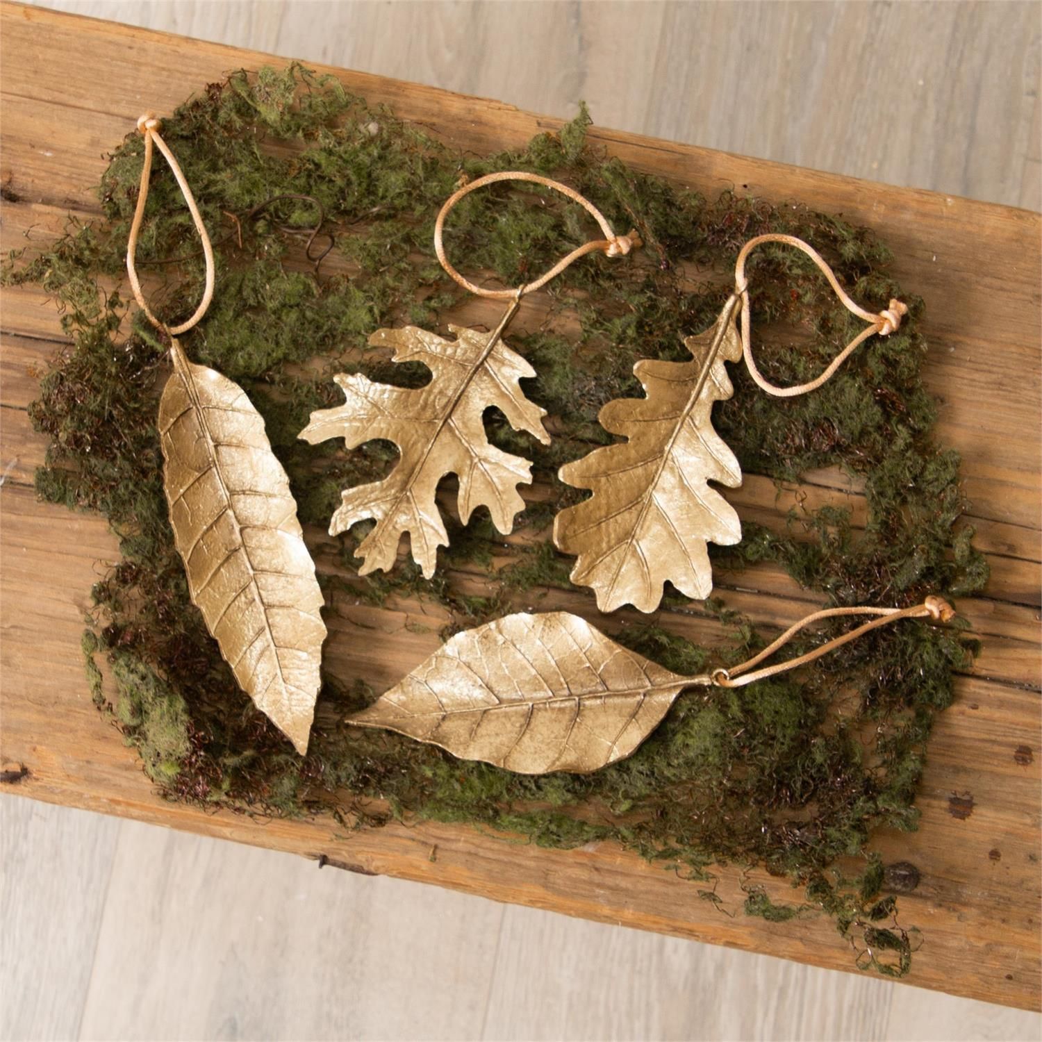 Gold Black Oak Leaf Ornament