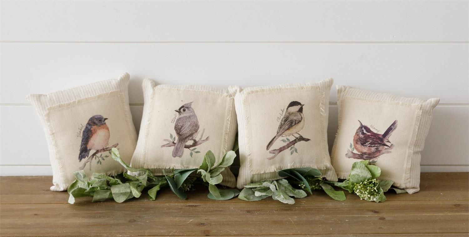Mini Pillow Bluebird Bird On Branch 8&quot;