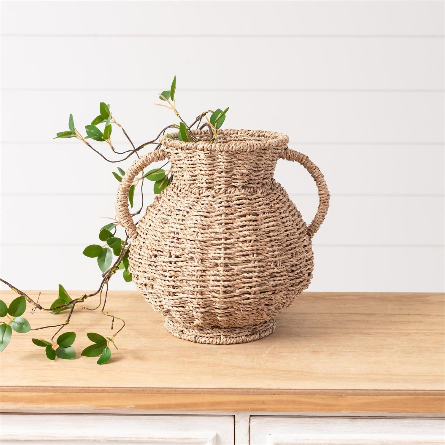 Seagrass Vase 10&quot; H x 8&quot; W x 6&quot; Dia