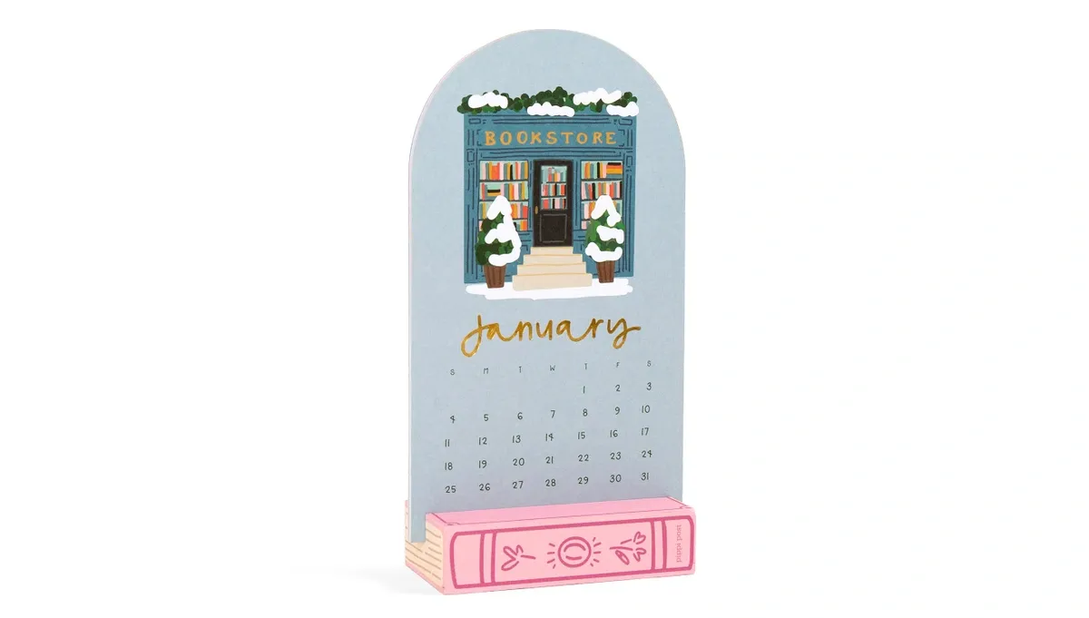 Mini Desk Calendar Book Lovers 2026