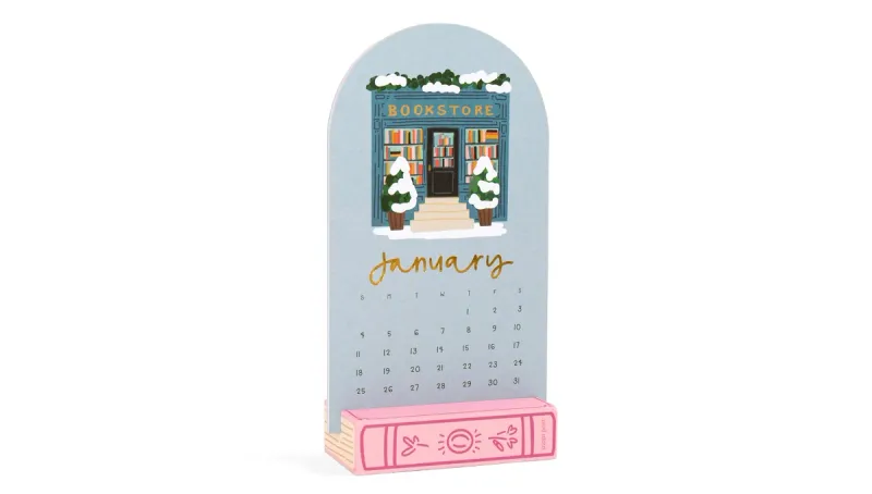 Mini Desk Calendar Book Lovers 2026