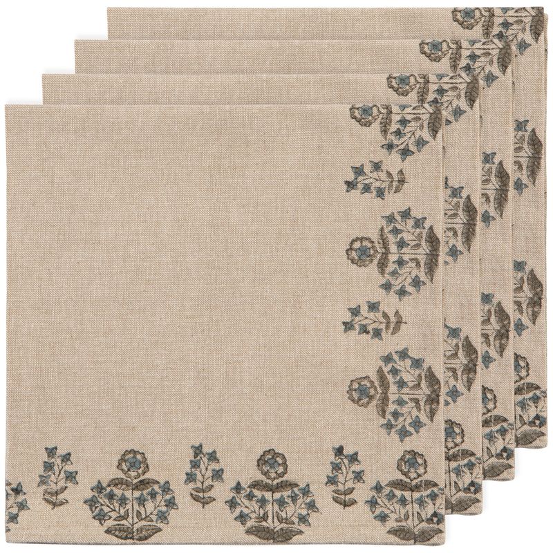 Napkins Set/4 Block Print Salvia