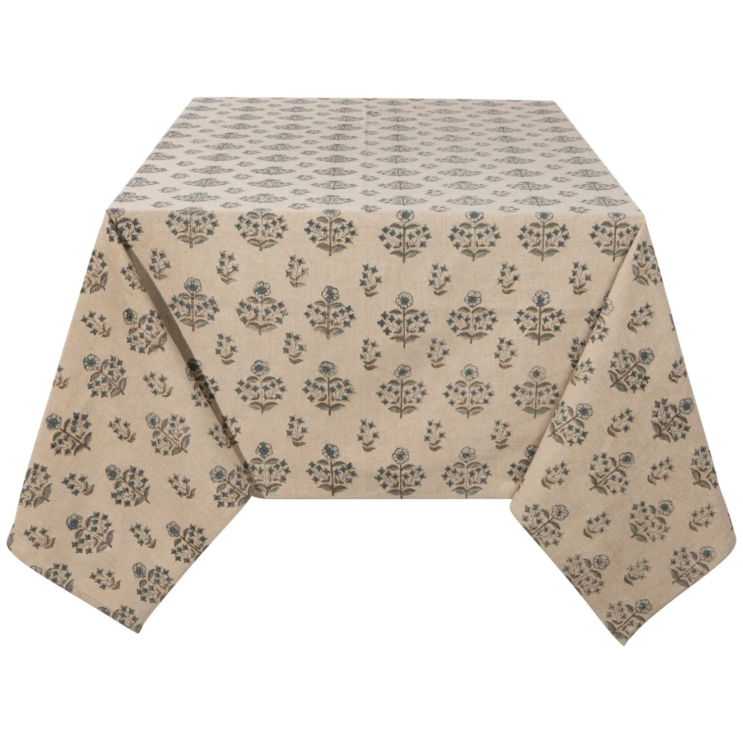 Table Cloth Block Print Salvia 60&quot; x 90&quot;