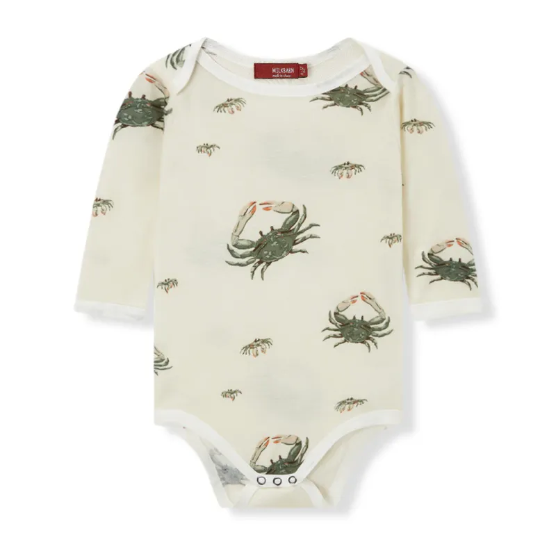 Bamboo Long Sleeve One Piece Coastal Crab 6-12 Month