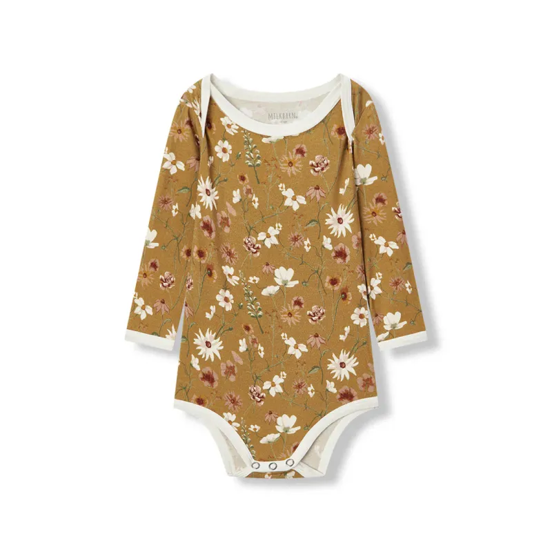 Bamboo Luxe Stretch Long Sleeve One Piece Wildflower 12-18 Month