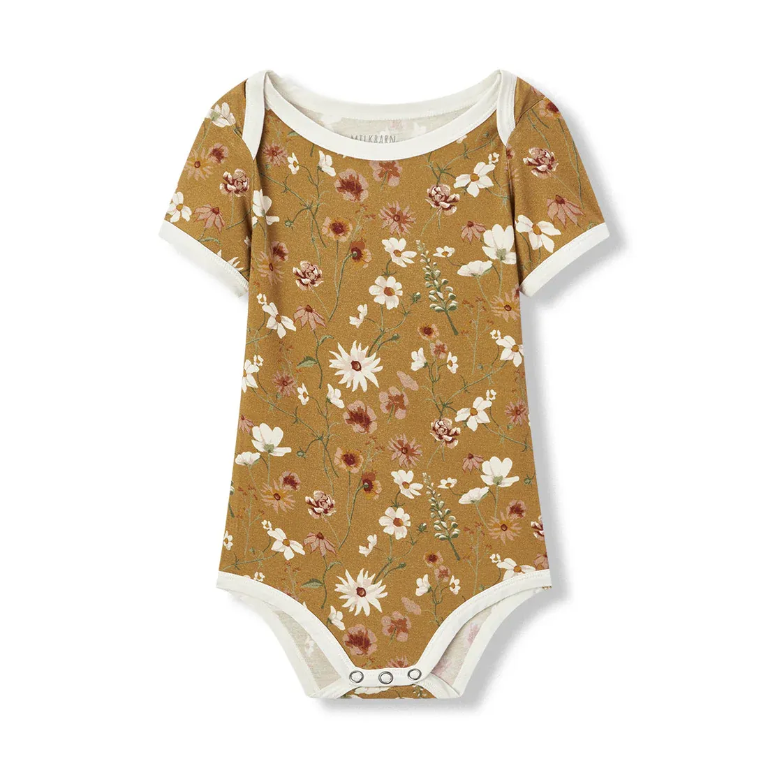 Bamboo Luxe Stretch Short Sleeve One Piece Wildflower 6-12 Month
