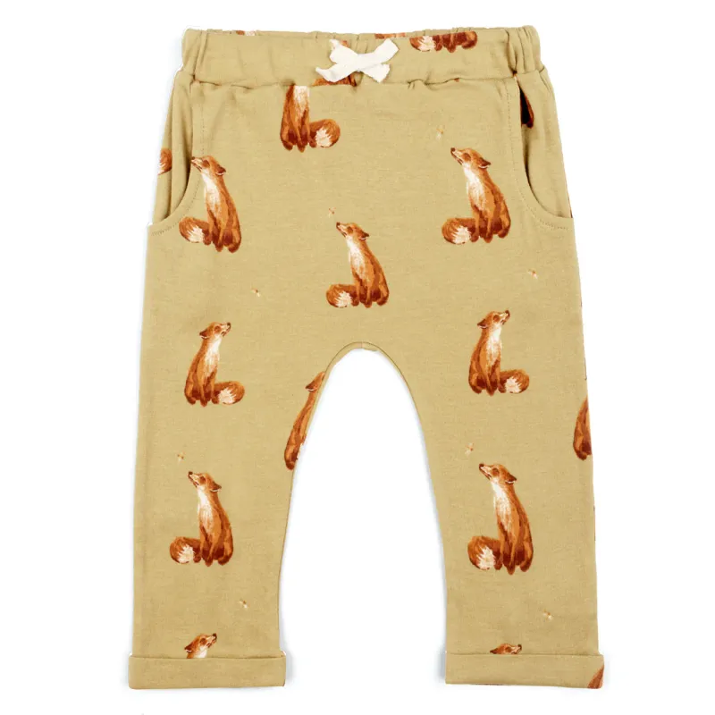 Organic Jogger Pants Gold Fox 6-12 Month