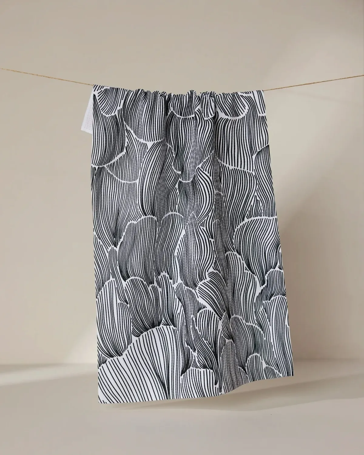 Geometry Tea Towel Posh Petals Fresh Linen