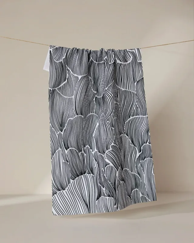 Geometry Tea Towel Posh Petals Fresh Linen