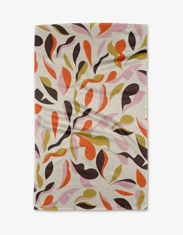 Geometry Tea Towel Playful Leaves
