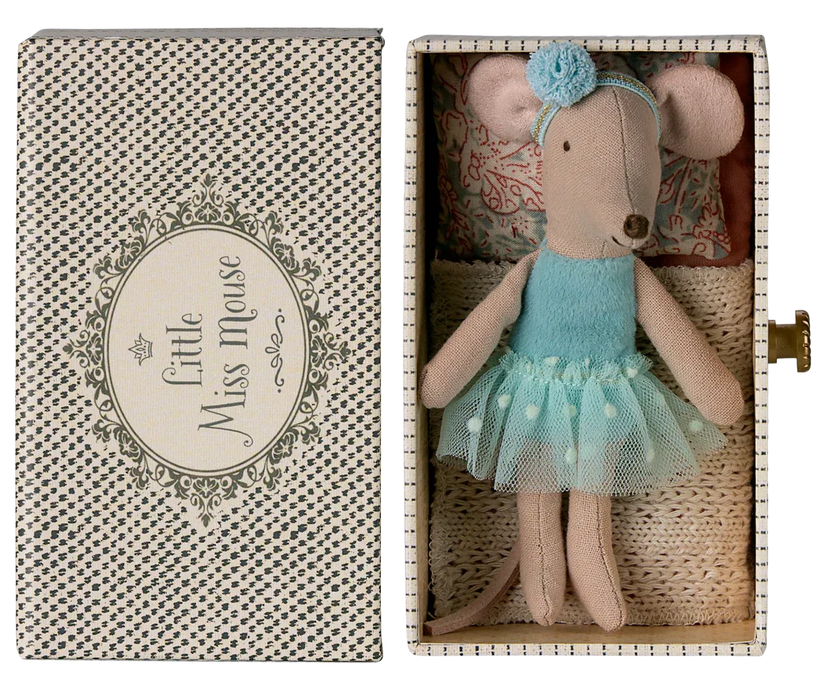 Maileg Dance Mouse In Day Bed Little Sister Blue