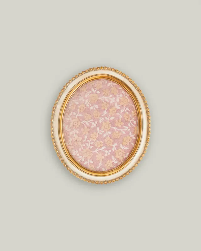 Cream And Gold Oval Photo Frame 8&quot; x 10&quot;