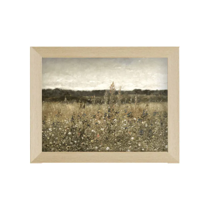 Wildflower Field Framed Antique Art 15&quot; x 11&quot;