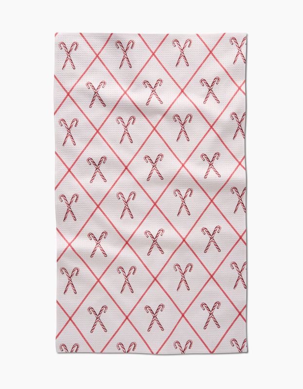 Geometry Tea Towel Festive Candy Canes