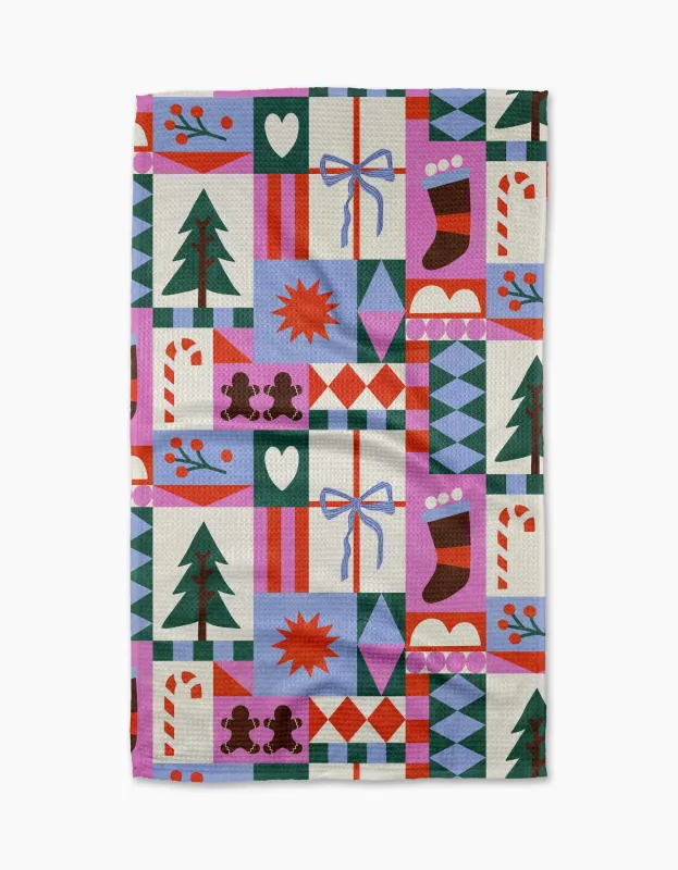 Geometry Tea Towel Festive Christmas Quilt
