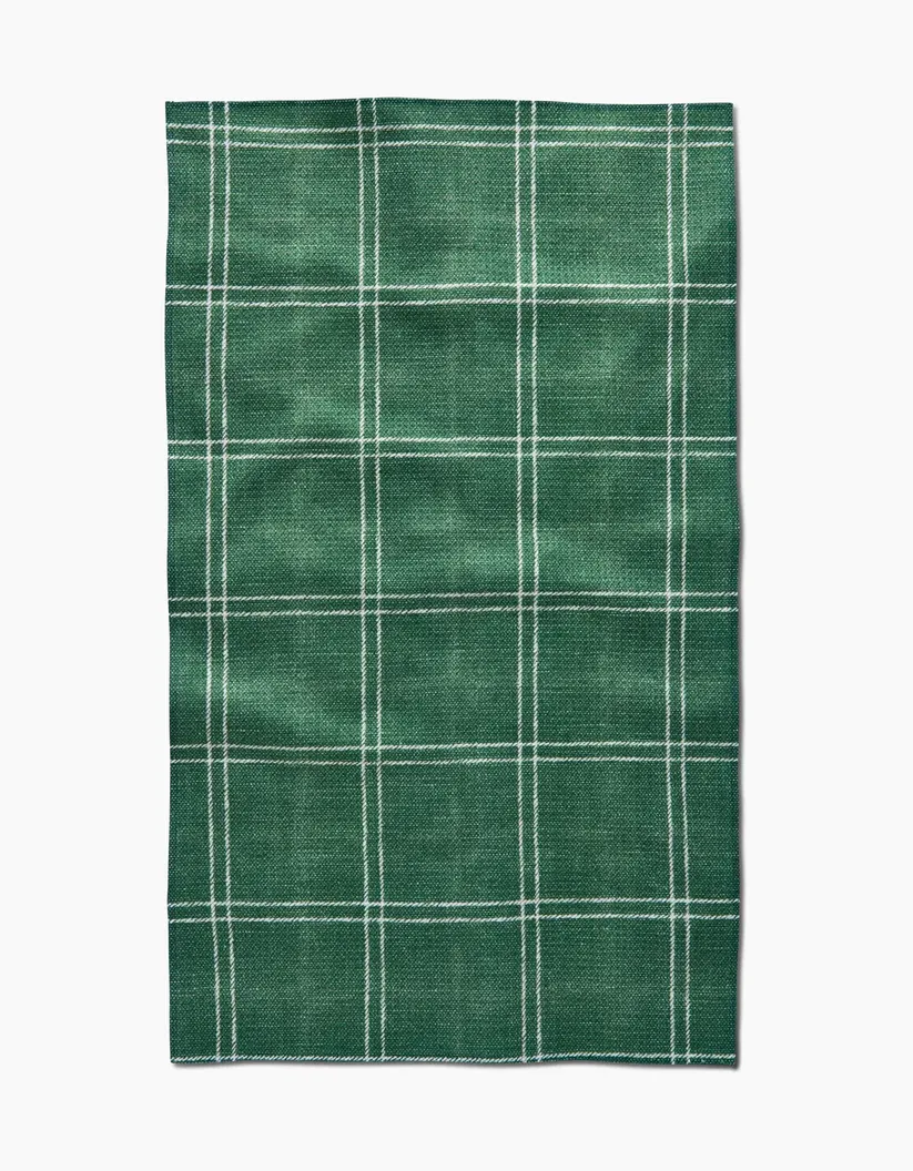 Geometry Tea Towel Pine Forest Plaid