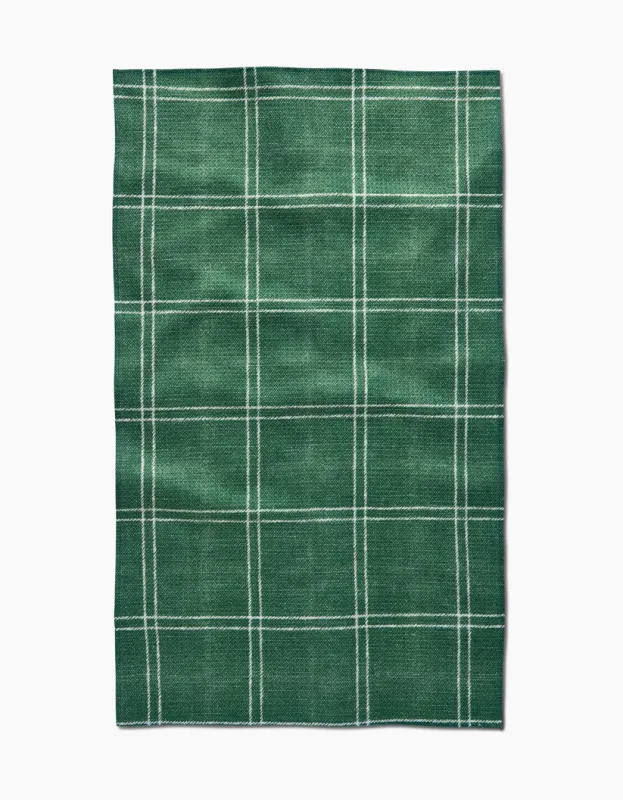 Geometry Tea Towel Pine Forest Plaid