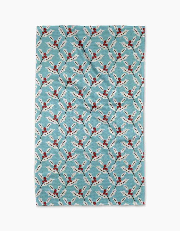 Geometry Tea Towel Winter Holly