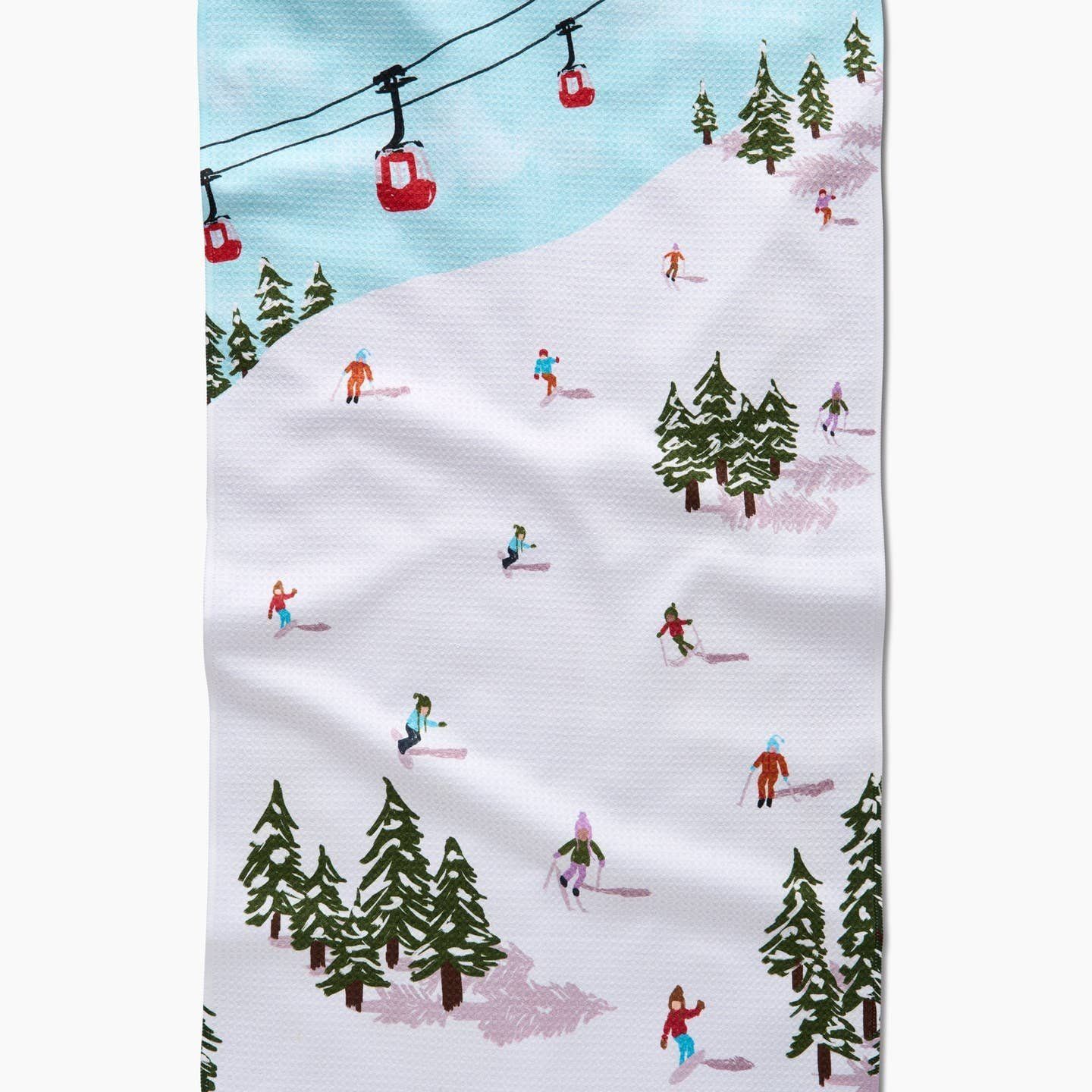 Geometry Tea Towel Winter Skiing Trip
