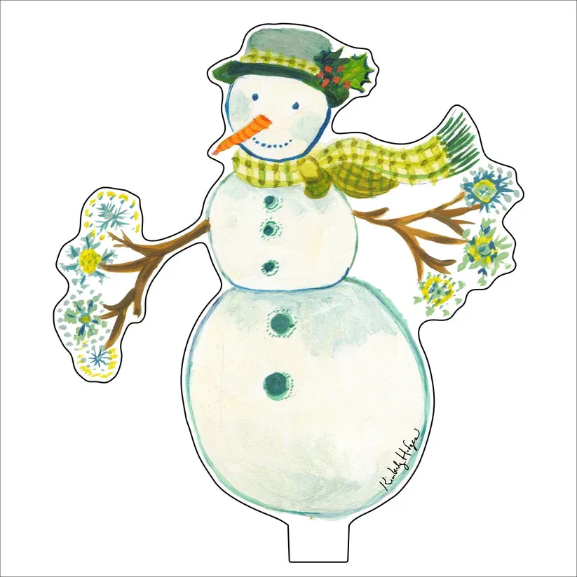 Acrylic Gingham Snowman Large
