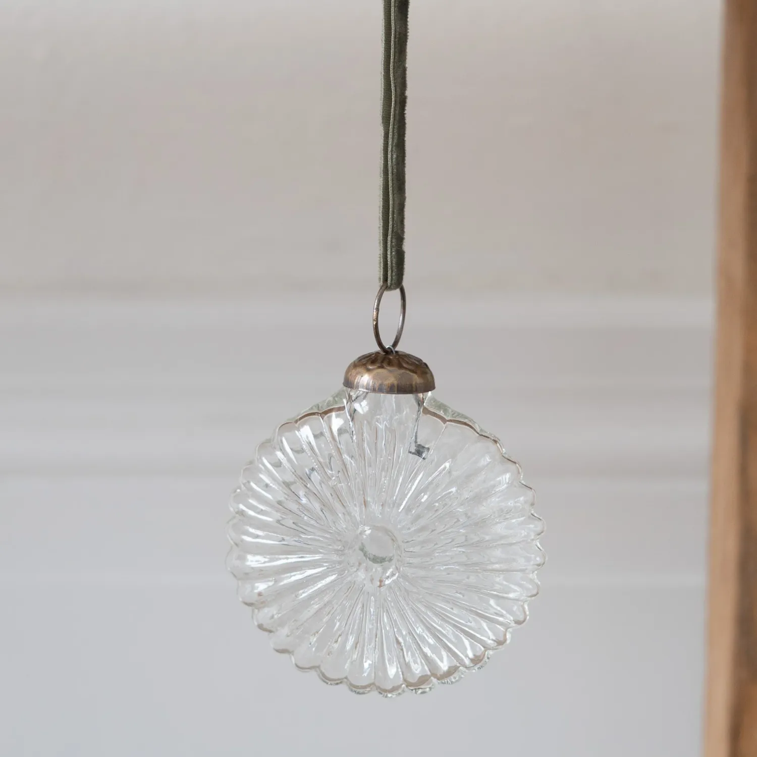Clear Shell Glass Holiday Ornament